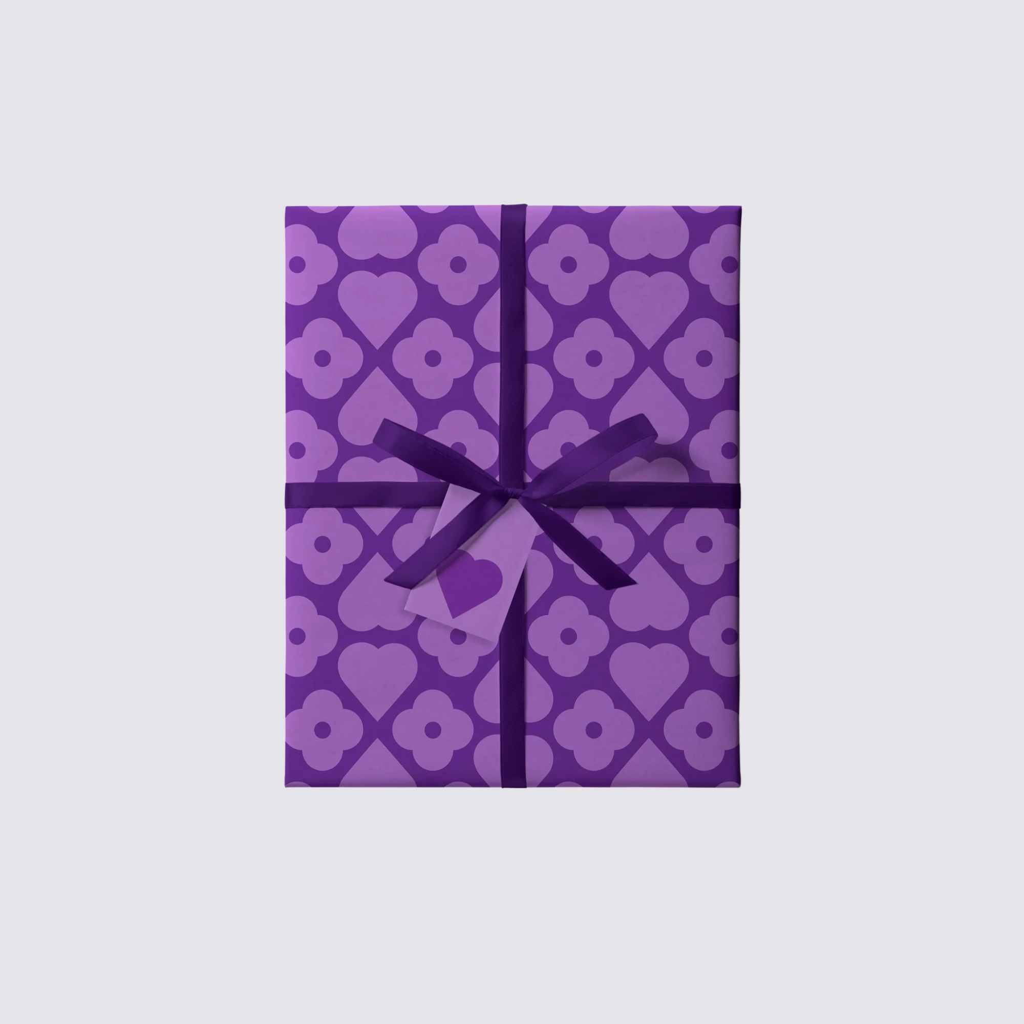 Gift Wrap - Iris Flowers and Hearts