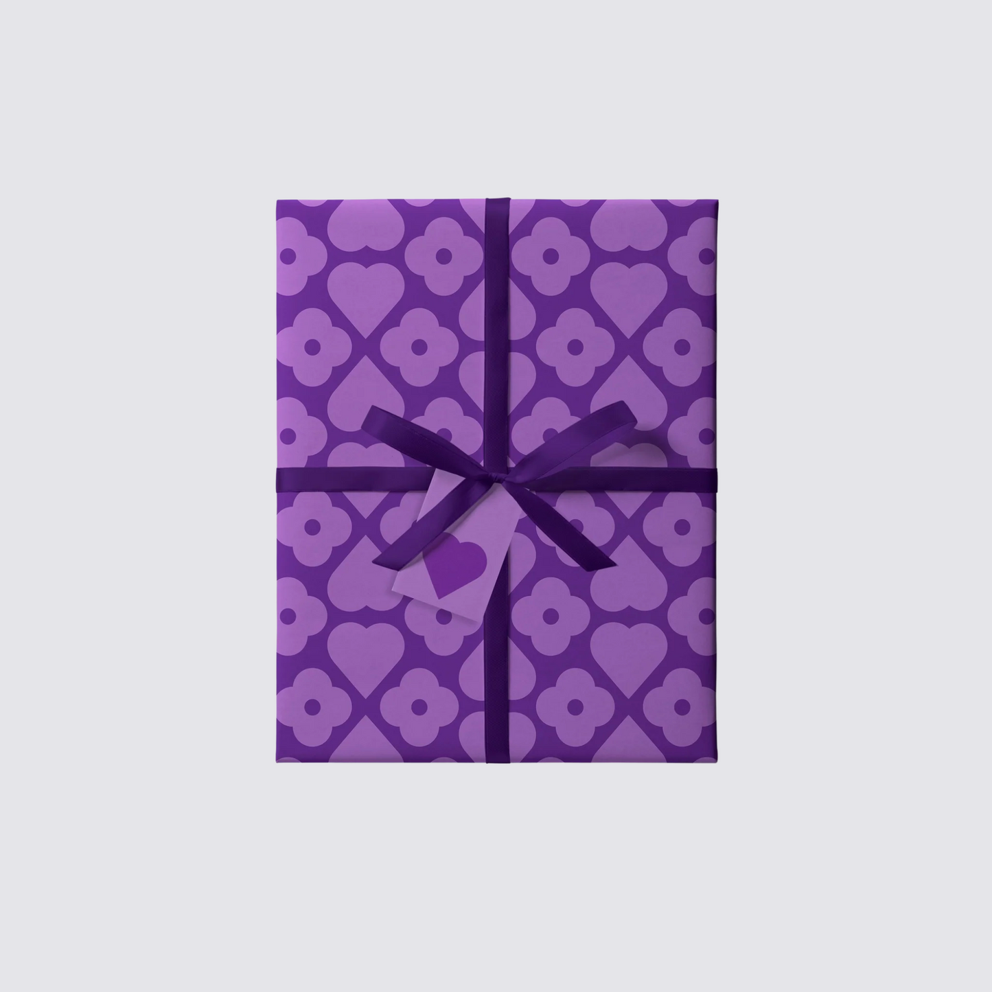 Gift Wrap - Iris Flowers and Hearts