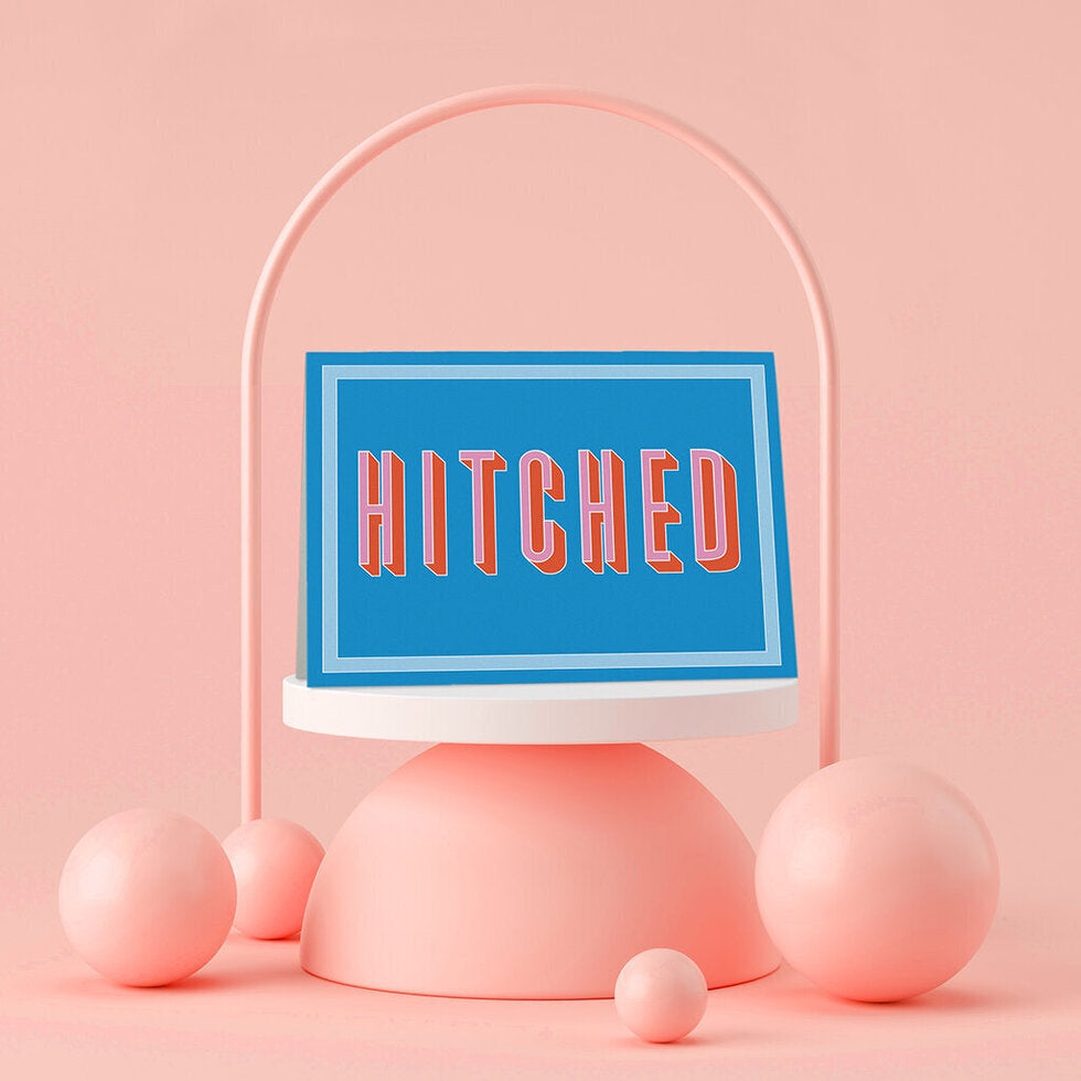 Hitched Just Married Card