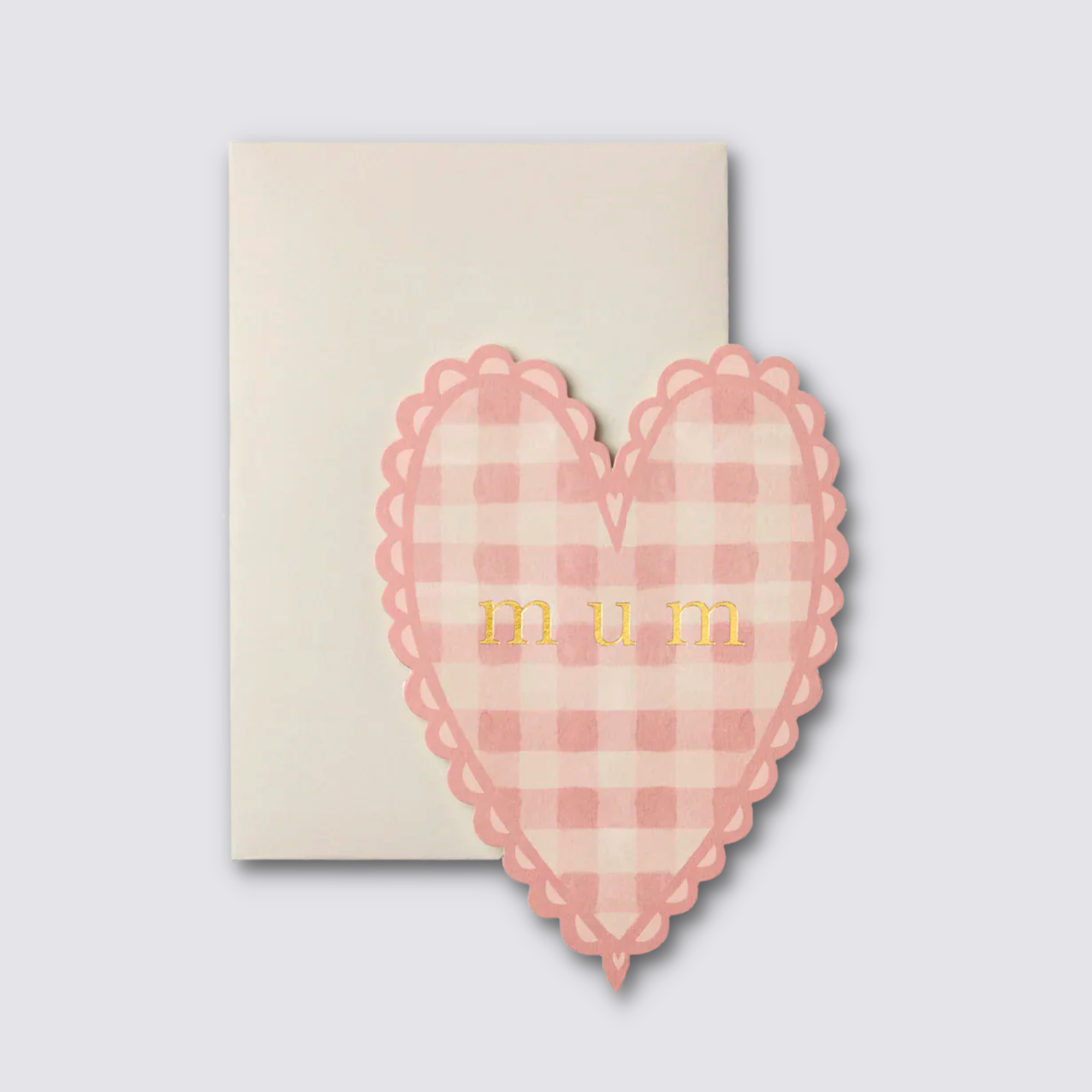 Gingham Heart Mum Card