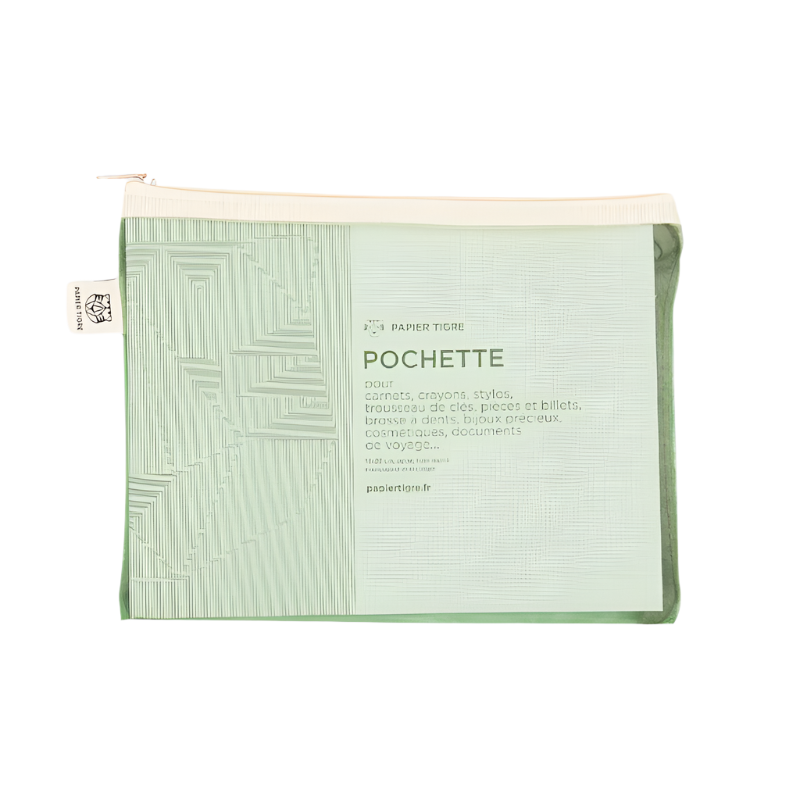 green mesh pencil case