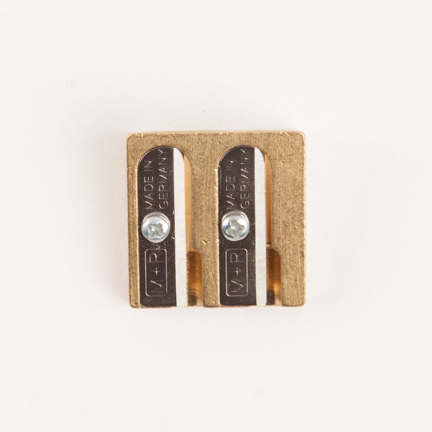 Double Hole Wedge Sharpener - Brass