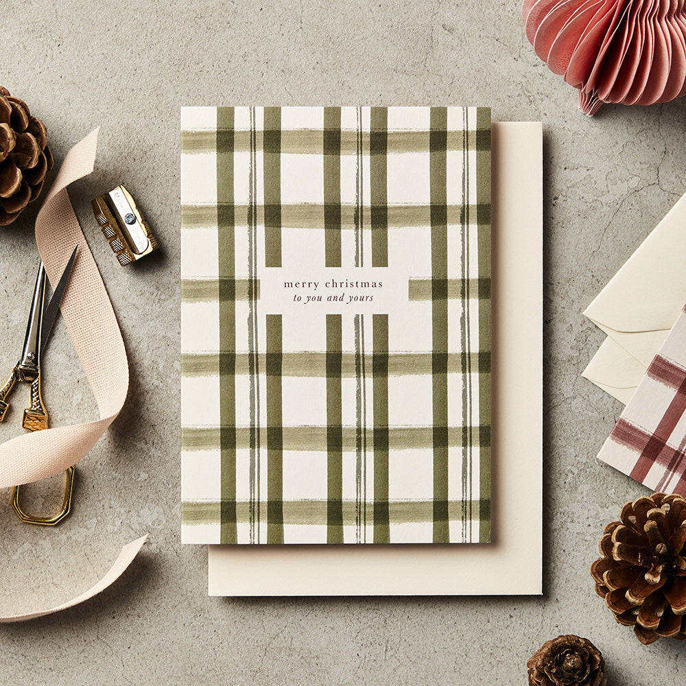 Christmas Card Green Check