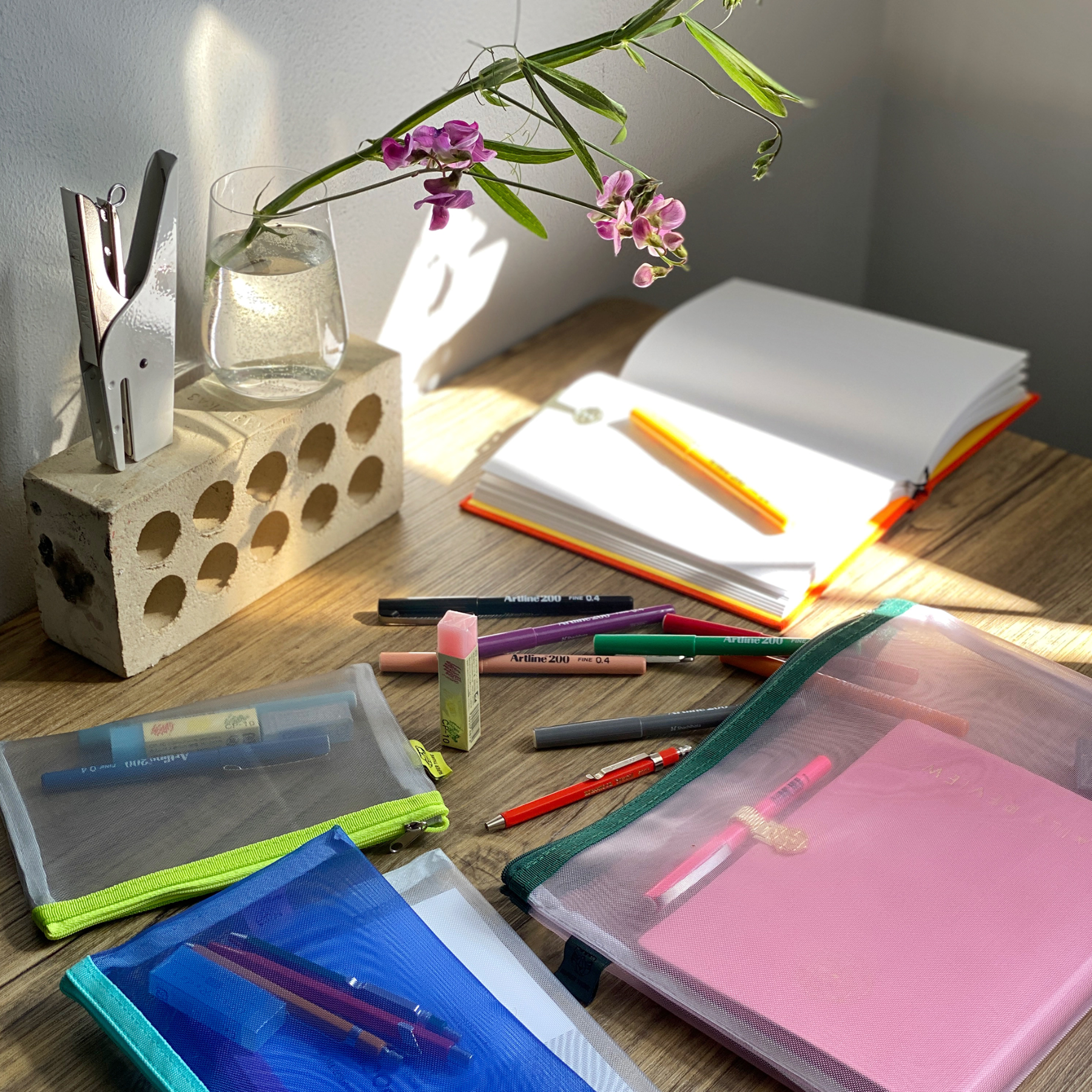 stationery on desk