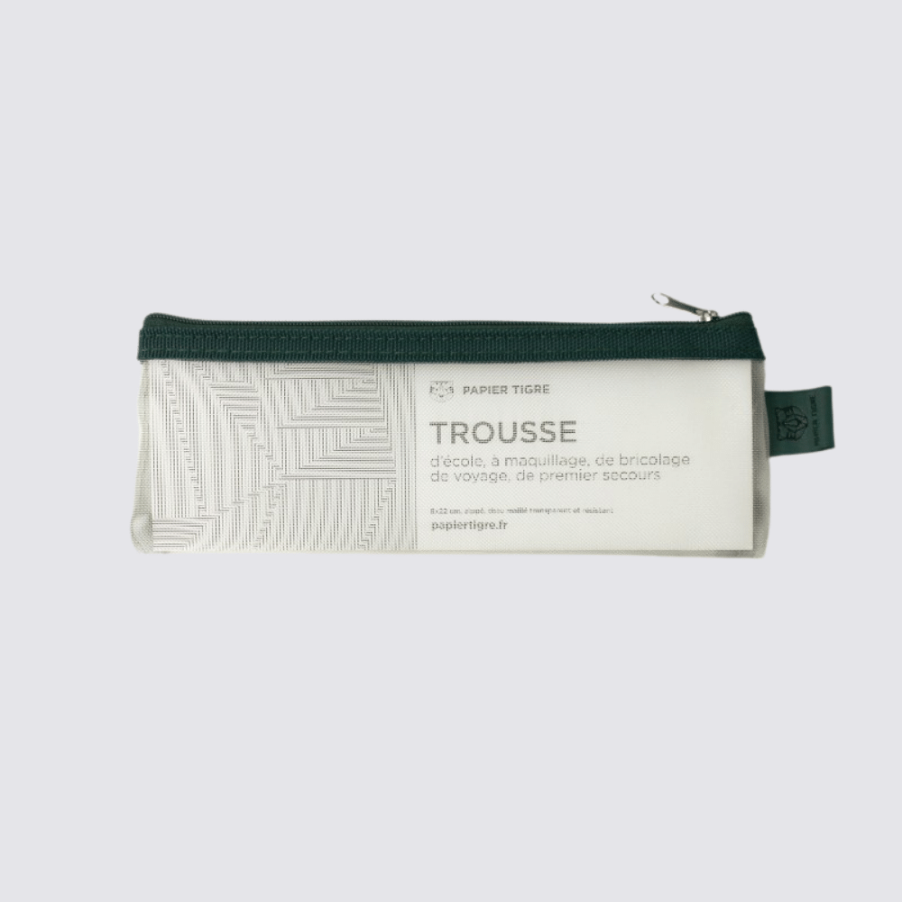 Mesh Pouch Pencil Case - Green & Yellow