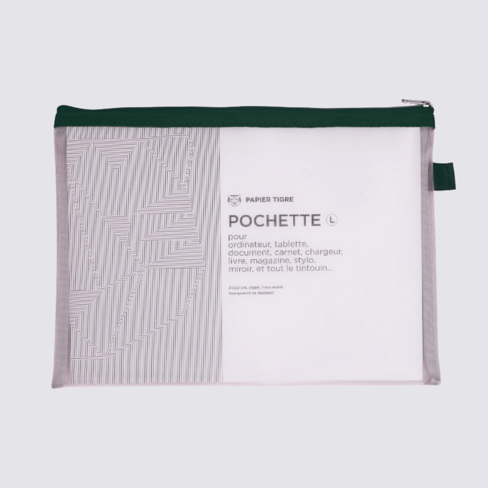 pink large mesh pencil case