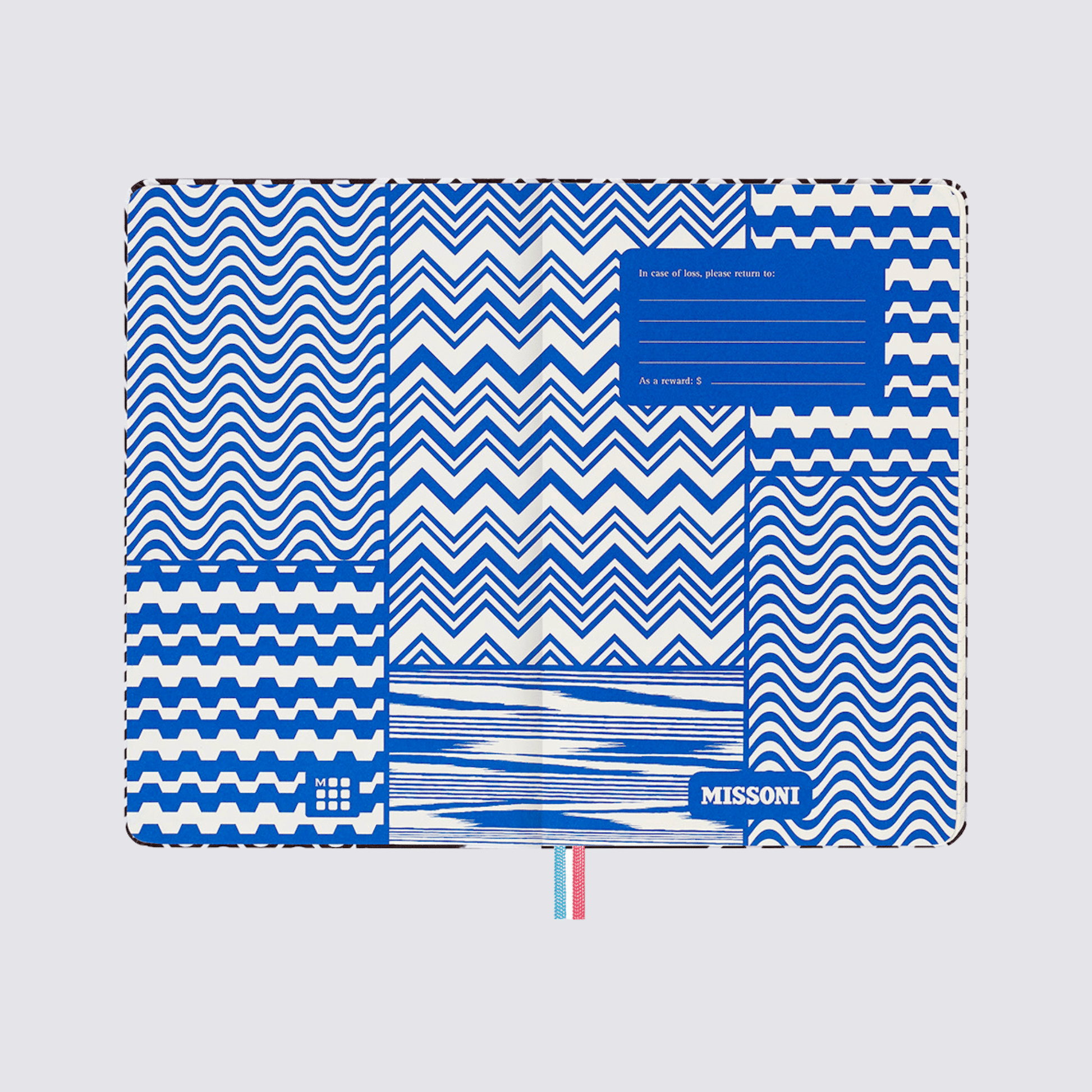 Missoni Hard Cover Ruled Notebook Black and White - Large