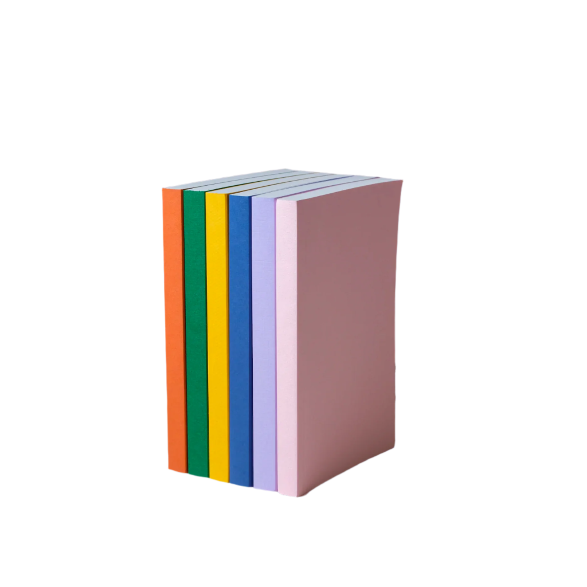 Set of coloured plain notebooks