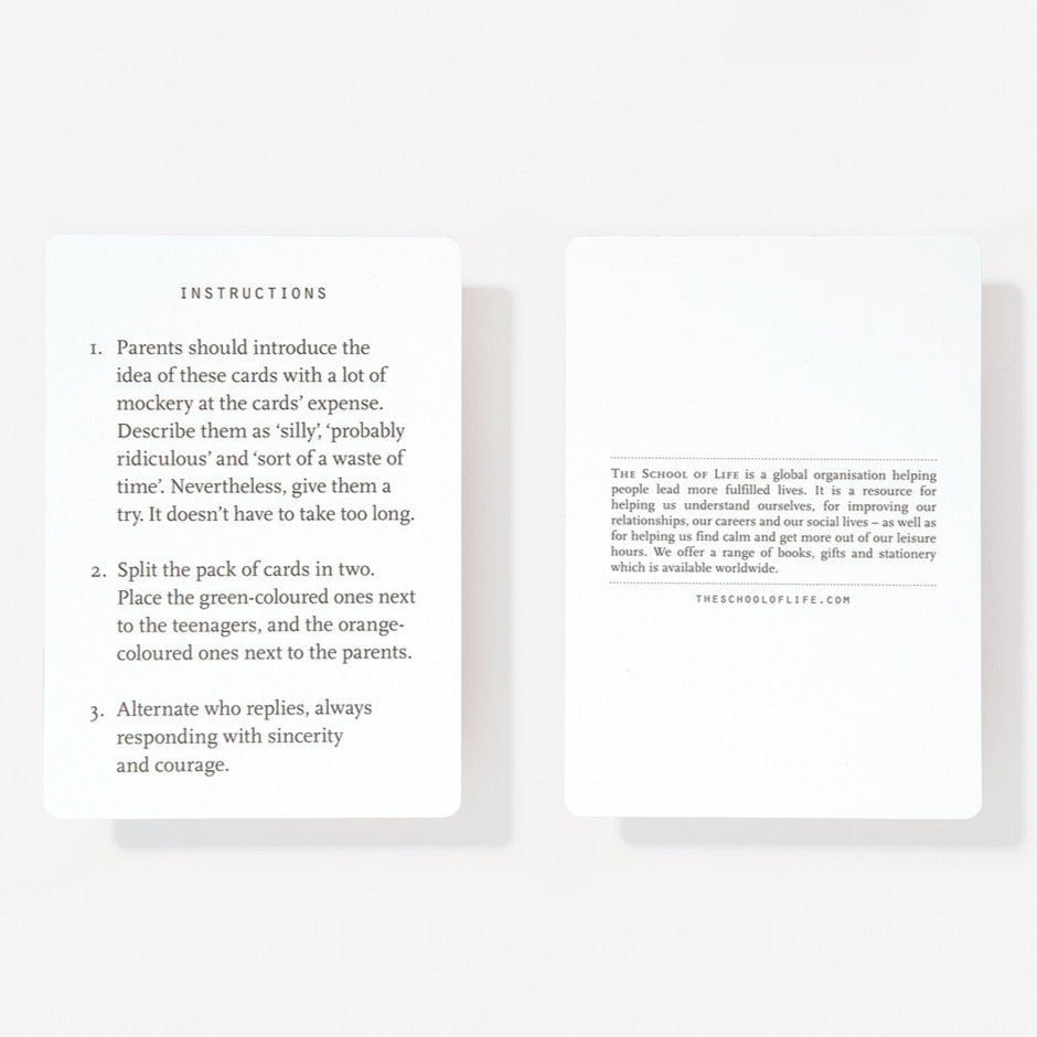 Parents and Teenagers Prompt Cards