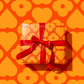 Gift Wrap - Summer Orange Flowers and Hearts