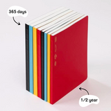 365 Days Grid Notebook - A5 / Black