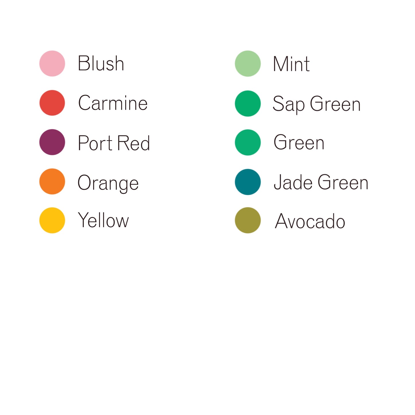 Brush Pen COlours